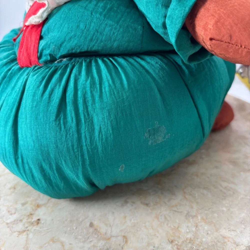 Vintage Reindeer Plush Basket Red Dress Green Apron Novelty Toy‎ Puffalump